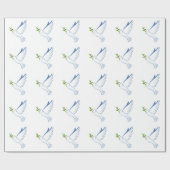 Papier Cadeau de Noël/Colombes (Plat)