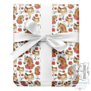 Papier cadeau de Noël Cowgirl