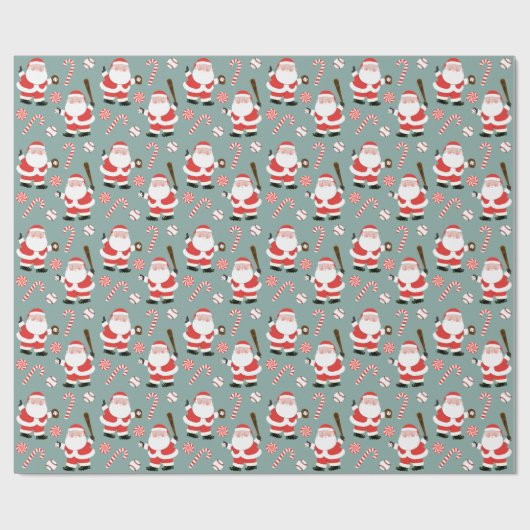 Papier cadeau de Noël de baseball (Plat)