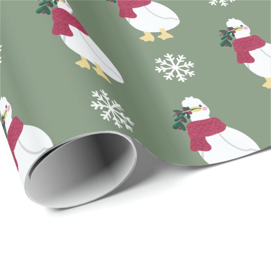Papier cadeau de Noël de canard, papier d'envelopp (Coin rond)
