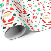 Papier cadeau de Noël de crosse (Coin rond)