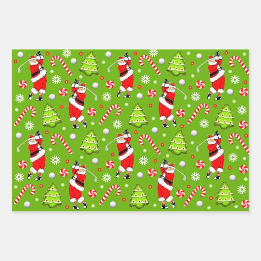 Papier cadeau de Noël de golf (Devant)