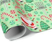 Papier cadeau de Noël de golf de Disque (Coin rond)
