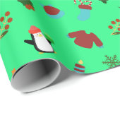 Papier cadeau de Noël de Noël de vacances (Coin rond)