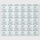 Papier cadeau de Noël de papa de hockey (Plat)