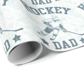 Papier cadeau de Noël de papa de hockey (Coin rond)