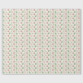 Papier Cadeau de Noël Doodles Rouge et Vert (Plat)
