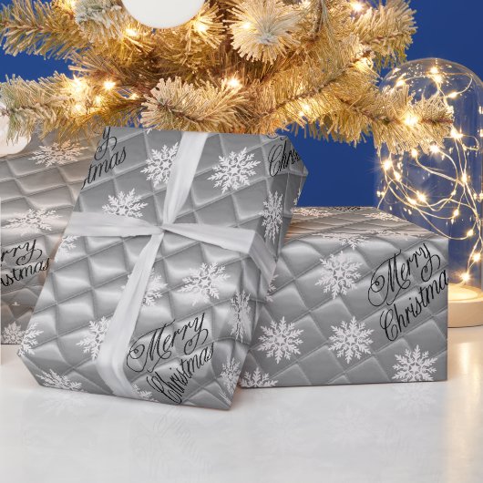 Papier cadeau de Noël effet 3D argent (Vacances)