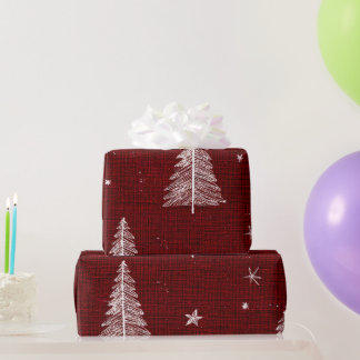 Papier cadeau de Noël élégant rouge profond