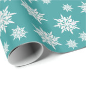 Papier cadeau de Noël en cristal turquoise (Coin rond)