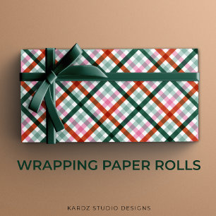 Papier cadeau de Noël En vichy moderne