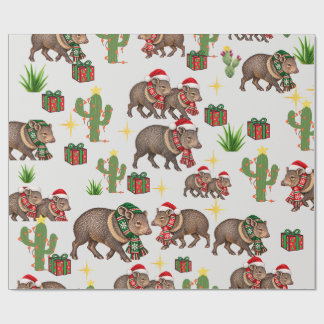 Papier Cadeau de Noël Famille Javelina