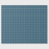 Papier Cadeau de Noël Fleur de Neige Or Bleu (Plat)