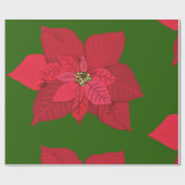 Papier cadeau de Noël Fleurs rouges (Plat)
