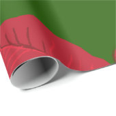 Papier cadeau de Noël Fleurs rouges (Coin rond)