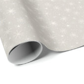 Papier cadeau de Noël flocon de neige beige (Coin rond)