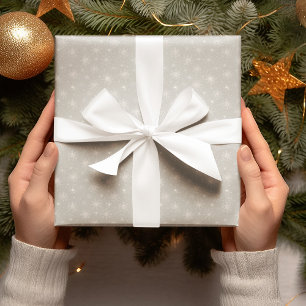 Papier cadeau de Noël flocon de neige beige