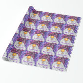 Papier cadeau de Noël Gnome en Casquette violet (Déroulé)