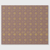 Papier cadeau de Noël Golden Snowflake (Plat)