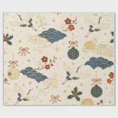 Papier cadeau de Noël Grue Japonaise (Plat)