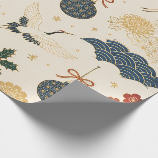 Papier cadeau de Noël Grue Japonaise (Coin)