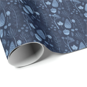 Papier cadeau de Noël Ice Blue Tree Botanicals