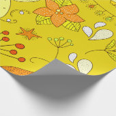 Papier cadeau de Noël jaune doré (Coin)