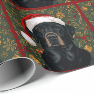 Papier cadeau de Noël labrador noir