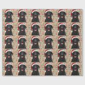Papier cadeau de Noël labrador noir (Plat)