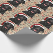 Papier cadeau de Noël labrador noir (Coin)