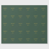 Papier cadeau de Noël Luxe Holiday | Vert (Plat)