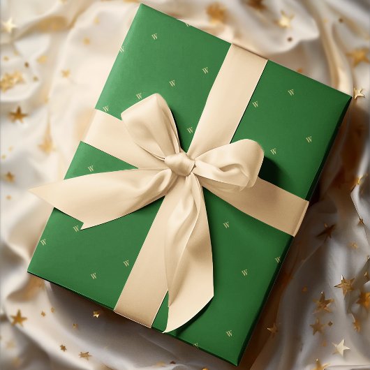Papier cadeau de Noël Monogramme vert