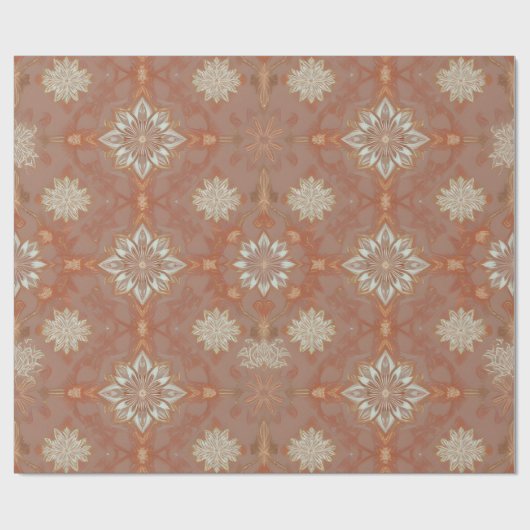 Papier cadeau de Noël orné de style hivernal hérit (Plat)
