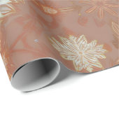 Papier cadeau de Noël orné de style hivernal hérit (Coin rond)