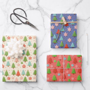 Papier cadeau de Noël Patriotique rouge blanc