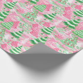 Papier cadeau de Noël Pink & Green Preppy (Coin)