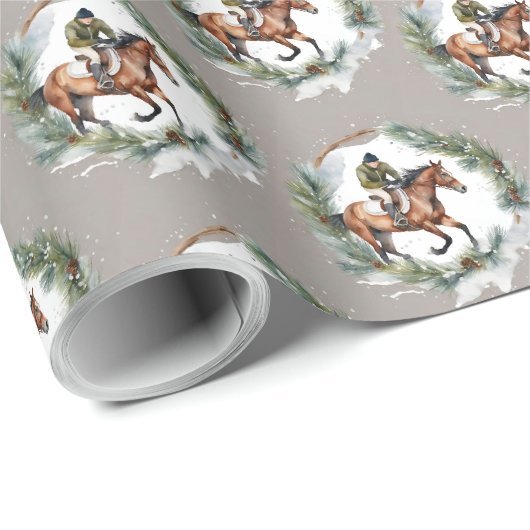 Papier Cadeau de Noël pour Cavalier (Coin rond)