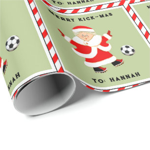 Papier cadeau de Noël pour foot féminin