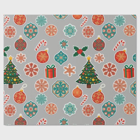 🎄 Papier Cadeau de Noël pour Présent de Fête de F (Plat)