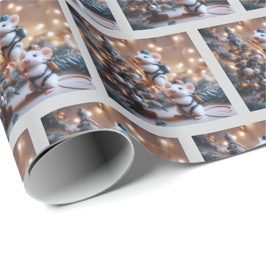 Papier cadeau de Noël pour souris (Coin rond)