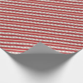 Papier cadeau de Noël rayé de bonbons de luxe (Coin)