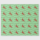 Papier cadeau de Noël Renne & Houx Classique (Plat)