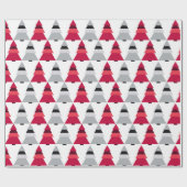 Papier cadeau de Noël rouge et gris (Plat)