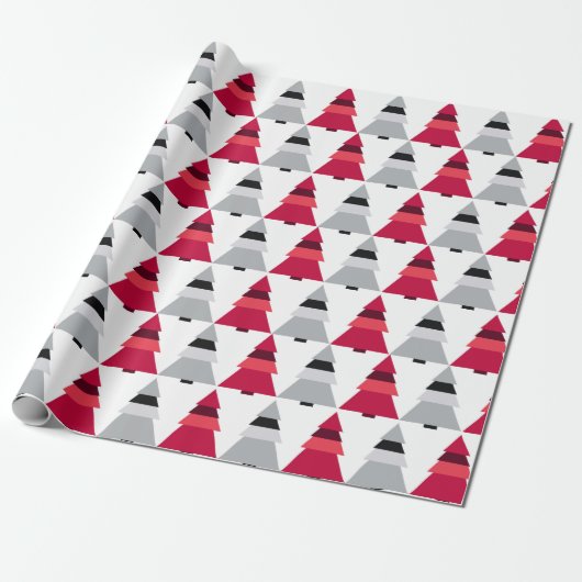 Papier cadeau de Noël rouge et gris (Déroulé)