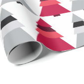 Papier cadeau de Noël rouge et gris (Coin rond)