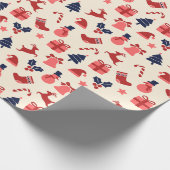 Papier cadeau de Noël rouge mignon (Coin)