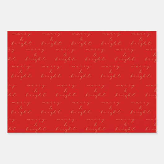 Papier cadeau de Noël rouge moderne (Devant)