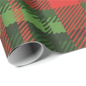 Papier cadeau de Noël rouge vert (Coin rond)