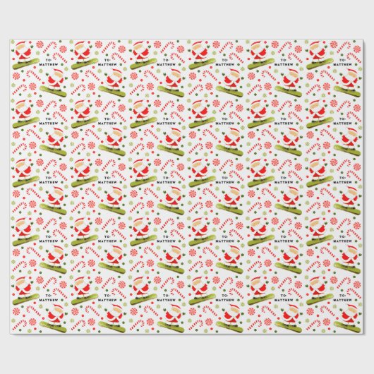 Papier cadeau de Noël Snowboard (Plat)