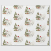 Papier Cadeau de Noël Soirée Eléphant Blanc (Plat)
